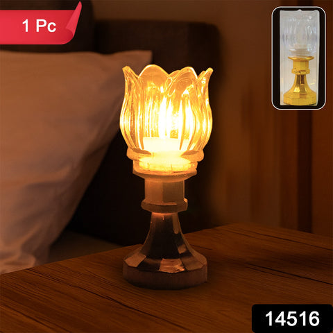 Premium Lotus Shaped LED Decorative Lamp with Stand – Battery Operated Flameless Light