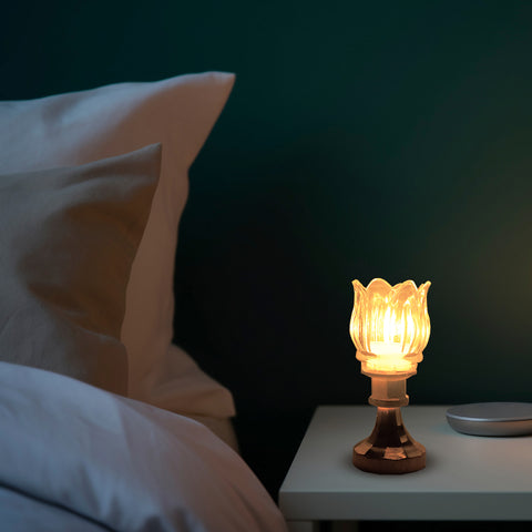 Premium Lotus Shaped LED Decorative Lamp with Stand – Battery Operated Flameless Light